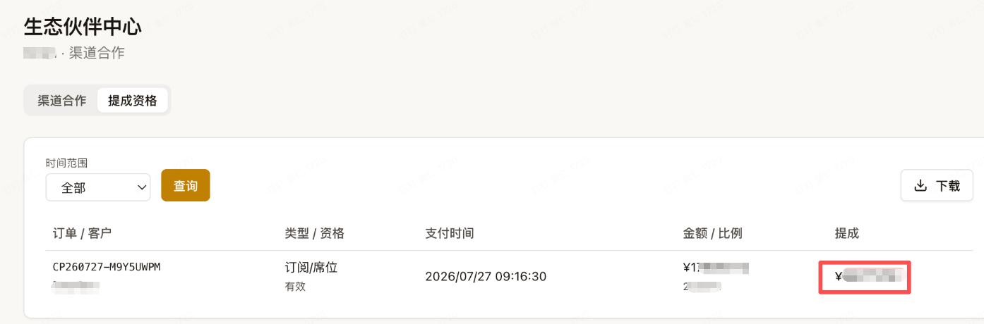 生态伙伴提成资格
