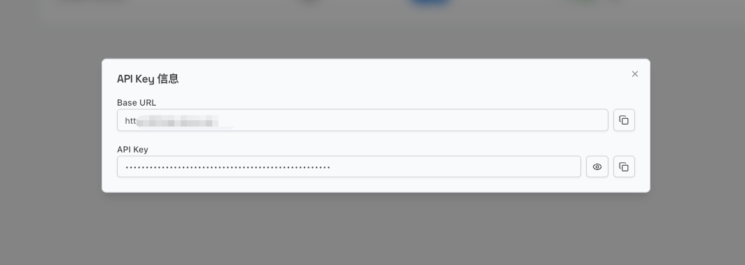 API Key 查看界面
