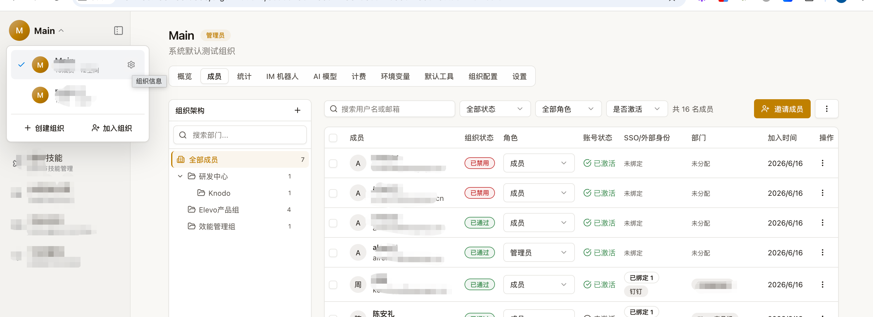 组织成员